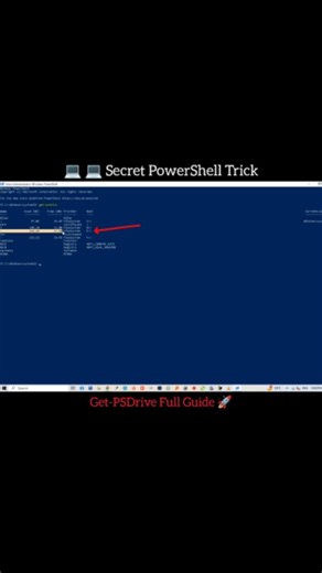 Prajapati Hacks on Instagram: "Title: Get-PSDrive | Hidden Windows Storage & Drive Info Command Your PC hides more drive information than you think. Most users never check it. In this video, you’ll learn how to use a powerful PowerShell command to reveal all system drives, storage details, and hidden providers instantly. Command: Get-PSDrive What This Command Shows: • All available drives (C:, D:, USB, Network) • Free & used storage space • Registry and environment drives • Hidden PowerShell pro