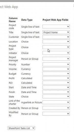 How to configure field filling when creating projects in the request registry in MS Project Server?