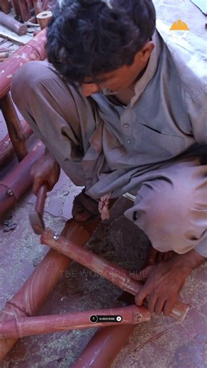 Wooden Long Bamboo Ladder Making Procedure #shorts