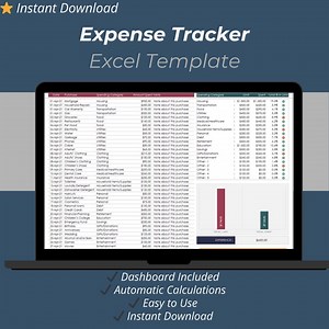 Expense Tracker Excel Template | Monthly Budget & Spending Tracker Spreadsheet - Etsy