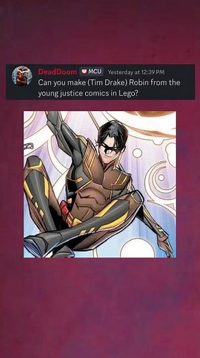 How to make Robin (Tim Drake) from Young Justice Comics in Lego