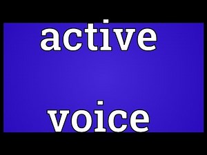 Active voice Meaning
