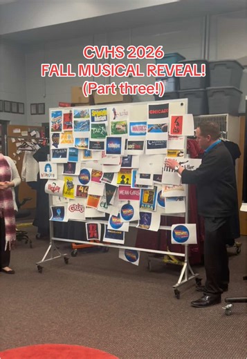 CVHS Fall Musical Reveal (Part three!) Let us know your guesses/hopes in the comments! (If they haven’t been taken down already!) See you in the next one! #fyp #theater #musicaltheatre #theaterkid #drama