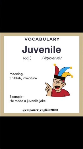 JUVENILE #english #vocabs #englishlanguage #vocabulary #vocabbatch