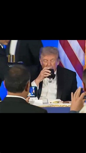 Trump skips wine, sips Diet Coke from a wine glass. Some things never change!