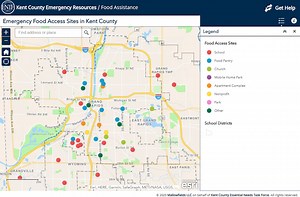 Map of Kent County emergency food assistance locations