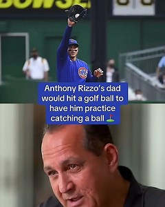 Able to practice his golf swing while helping Anthony Rizzo learn to catch is a win-win 😂