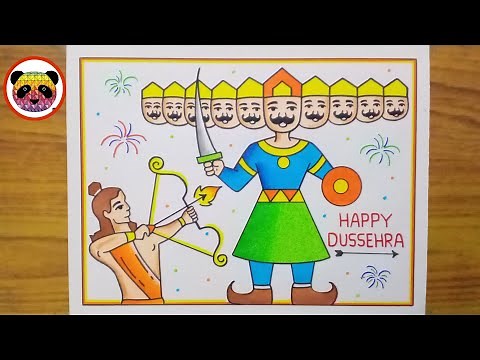 How to draw Ravan step by step / Easy Ravan Drawing / Dussehra Drawing / Happy Dussehra / Ravan
