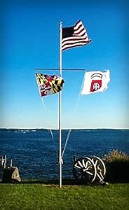 Manufacturing 20' Superior 2 Telescoping Nautical Flagpole - 3.5" Top Diameter, 2" Top Diameter