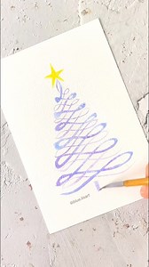 A swirly little Christmas tree #swirlytree #christmasswirls #minimalchristmastree #watercolorxmas #holidayartwork #christmastreepainting #festivewatercolour #easychristmascard #watercolourchristmas #aquarelleNoel #carteNoel #illustrationDeNoel #weihnachtskunst #weihnachtszeichnung #aquarellNoel | blue.lisart.art