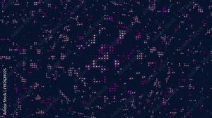 Small Circle Light Spots flickering on Dark backdrop. Simple Pattern Animation 2k background.