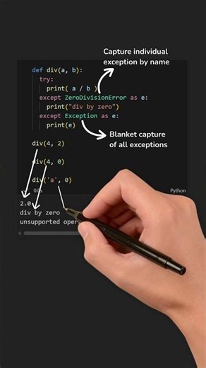 try & catch - Exception Handling in Python