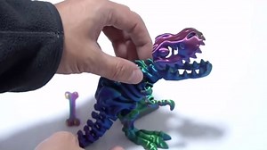 3D Printed Dinosaur Bones Tyrannosaurus Rex Skeleton with Movable Joints, 3D Model Skull T-Rex, Flexible Articulated Dinosaur Fidget Toys Adults for Autism/ADHD, Green