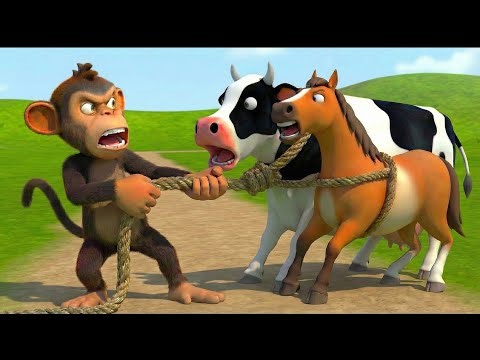 🚨 Jail Break! 😱🐵 | Oh No! Monkey Escapes & Steals Horse & Cow! | Old MacDonald Farm is Empty 🏡