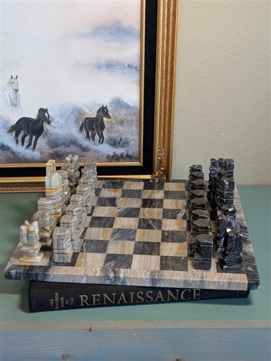 Vintage Aztec/mayan Style Marble and Onyx Chess Set - Etsy