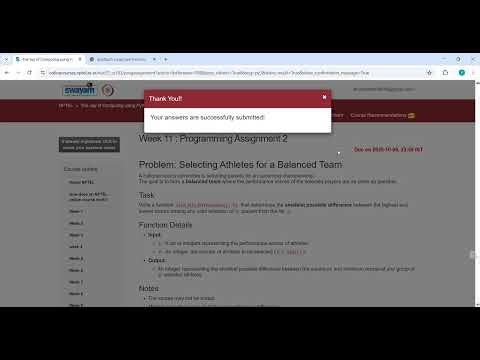 The Joy of Computing Using python Week 11 Programming Assignment Answers || NPTEL || SWAYAM ||PYTHON