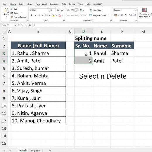 TEXTSPLIT Function in Excel | Split Text Easily #excel #excelformulas #basictoadvance