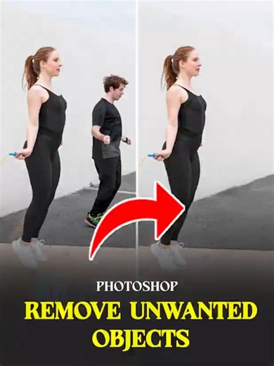 Remove Objects from Photos in Photoshop (Easy Trick!) #shorts
