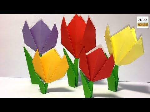 Easy paper tulip origami flower | simple tutorial for beginners step by step