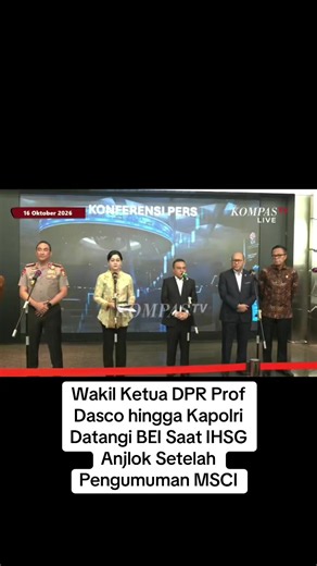 Wakil Ketua DPR Prof Sufmi Dasco Ahmad, Kapolri Jenderal Suyudi Ario Seto hingga CEO Danantara Rosan Roeslani mendatangi Gedung BEI siang ini. #ihsg