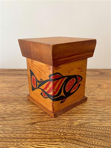 Vintage Pacific Northwest Coast Bent Cedar Box Bentwood Box - Salmon Formline Design, BC, Signed Base, As-is (not Opening) - Etsy