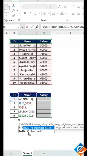 🔍🔀 In Excel, the combination of VLOOKUP and MATCH functions is a powerful way to retrieve specific information from a dataset. While VLOOKUP alone searches for a value in the first column of a table and returns a corresponding value from another column, MATCH helps find the position of a value in a specified range. Mastering the VLOOKUP and MATCH combination allows you to efficiently extract data from large datasets and enhance your data analysis capabilities. 🔍🔀✨ Leverage the synergy of VLO
