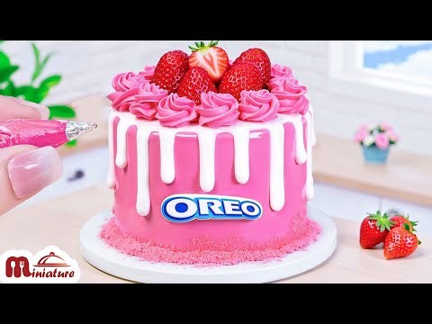 🍓 So Lovely Mini Strawberry Oreo Drip Cake Decorating Ideas | ASMR Cooking Mini Food