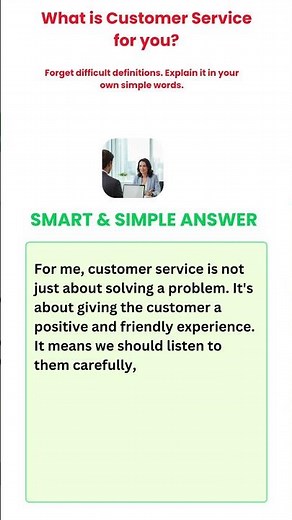 Perfect Answer to: What is Customer Service? #bpointerview #english #interviewquestions
