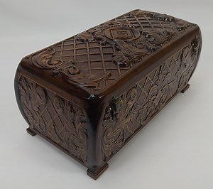 Hand Carved Cherry Wood Jewelry Box: Velvet Lined Keepsake Chest - Etsy