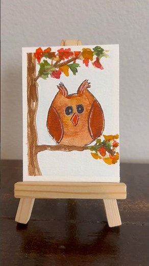 Easy Owl Watercolor Painting for Beginners | Cozy-Tober | Cute Fall Watercolor Tutorial