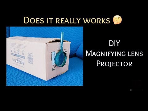 DIY Magnifying lens projector using cardboard box | DIY projector