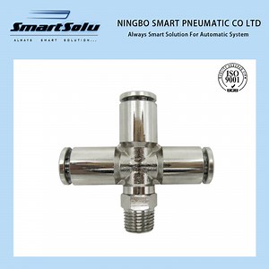 [Hot Item] Tkc-Pzr Pneumatic Brass Quick Connect Union Cross 4-Way Pipe Fitting