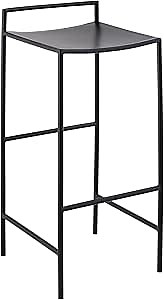 JONATHAN Y BSL1004A Svelte 30" Coastal Contemporary Iron Saddle-Seat Low-Back Bar Stool with Foot Rest for Home, Kitchen, Dining Room, Workspaces, Cafes and Resturants, Black Frame