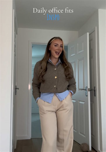 Finally found a way to style my new shirt from @asos x @Stradivarius Thank you to @Lauren Victoria for the inspo!!😍 I’m absolutely loving her work fits she puts together! I beg you check her videos out!🤍 #officeoutfit #autumnfit #officefits #ootd