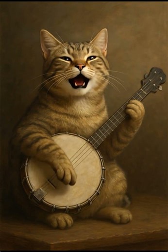 my favorite cat with banjo