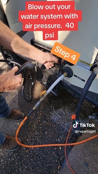 Step 4: Hook up air compressor and use a blow out fitting, hooked to t...