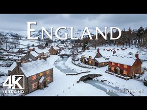 England 4K UHD | Winter Serenity – Snowy Towns,Icy Lanes & Cozy Countryside Villages