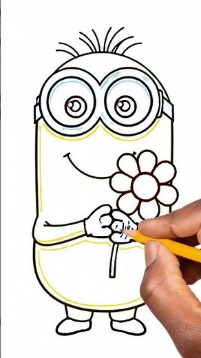 How To Draw Minions with flavors minion drawing step by step! #cartoondrawing #howtodraw #artforki