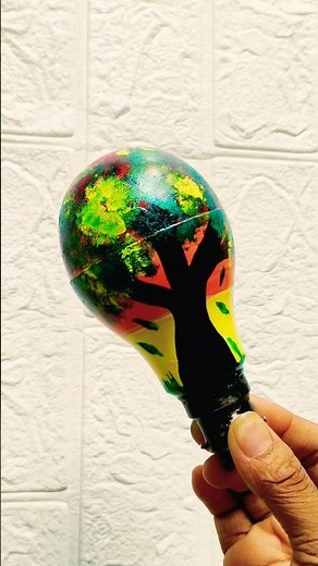 DIY Bulb Art 😱#shortsfeed #viral#trending #bulbart#painting#shortsviral
