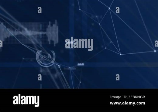 Animation of network of connections and data processing against blue background. Global networking and business technology concept Stock Video Footage - Alamy