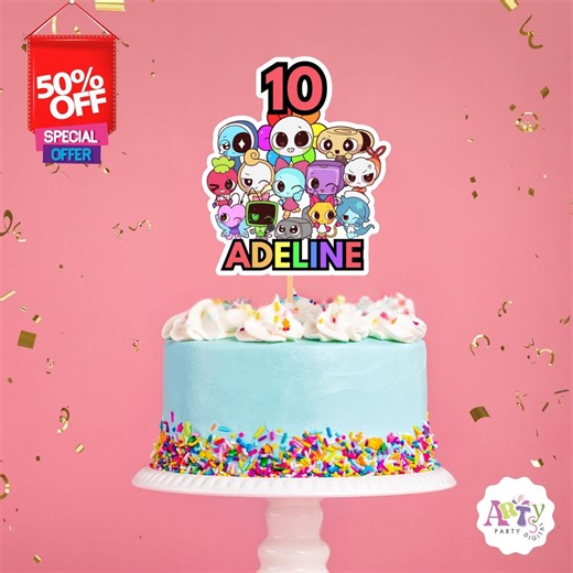 Dandy’s World Birthday Cake Topper, Editable Game Theme Cake Topper, Kids Gaming Party Decor, Printable Cake Topper Template - Etsy