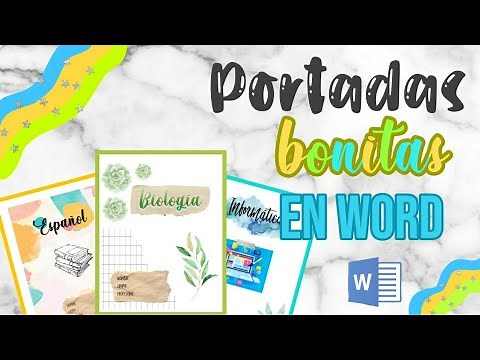 COMO HACER PORTADAS BONITAS EN WORD #1