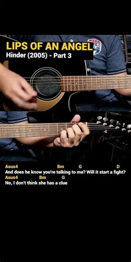 Lips Of An Angel - Hinder (2005) Easy Guitar Chords Tutorial with Lyrics Part 3 SHORTS REELS