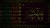 Binary code on flag of Sri Lanka. Program source code or Hacker...