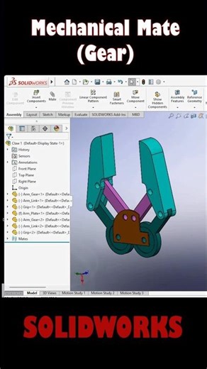 Mechanical mate for gear #solidworks #assembly