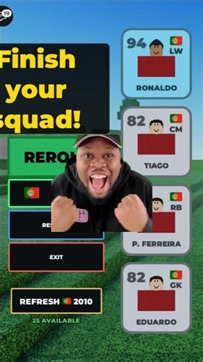 I got Ronaldo and Mbappe in Roblox Build a Soccer Squad 🥳 #roblox