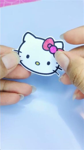 DIY make hello kitty stickers#diy #hellokitty #shorts