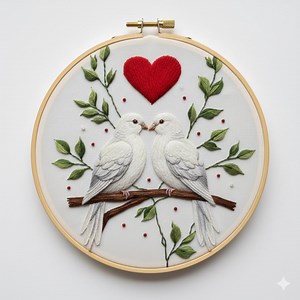 Loving Birds Hand Embroidery Pattern, Bird Embroidery Design, Loving Birds Hand Embroidery PDF - Etsy