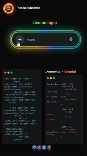Gemini Style Search UI 🔍 | Modern AI Search Design | HTML CSS JS | STM CODER #shorts