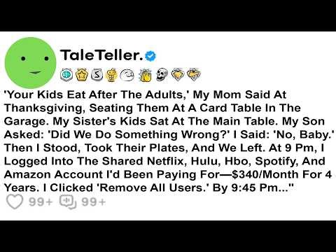 'Your Kids Eat After The Adults,' My Mom Said At Thanksgiving, Seating Them At A Card Table In The